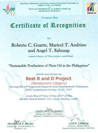 Certificate of Recognitio